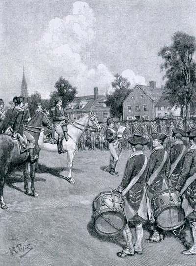 Lesen der Erklärung vor Washingtons Armee, New York, 9. Juli 1776, Illustration aus 